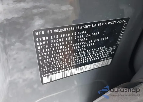 2024 Volkswagen Taos 1.5T Se from USA, damaged, VIN 3VVVX7B24RM079502